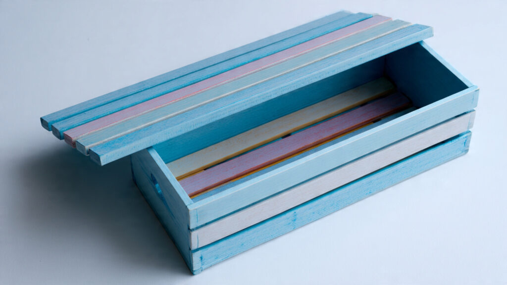 decorative popsicle stick storage box painted past