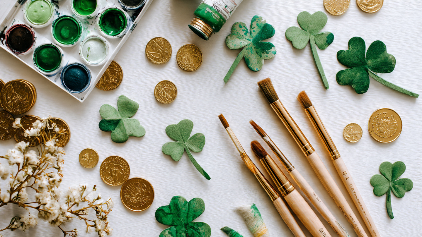 Creative St. Patrick’s Day Art & Craft Ideas For Celebration festive st patricks day arts and crafts flat lay g