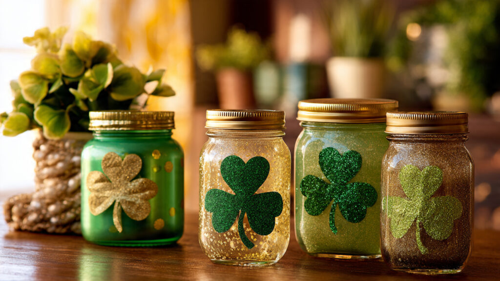green and gold st patricks day diy decorations wit