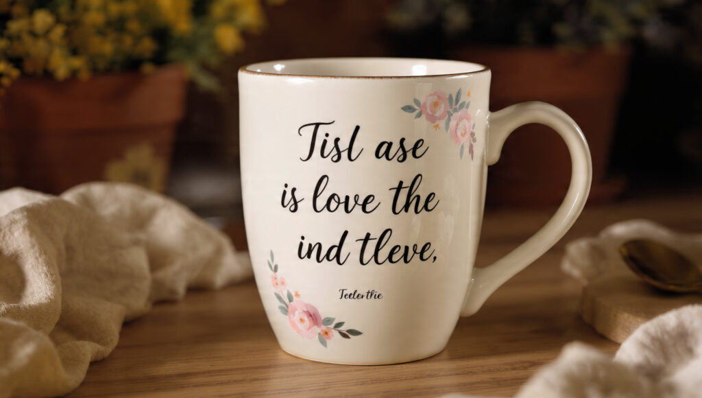 hand painted ceramic mug with personalized quote l