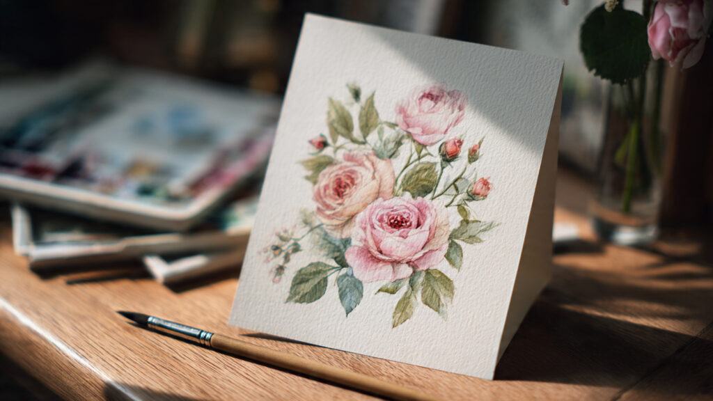 hand painted watercolor floral mothers day card wi