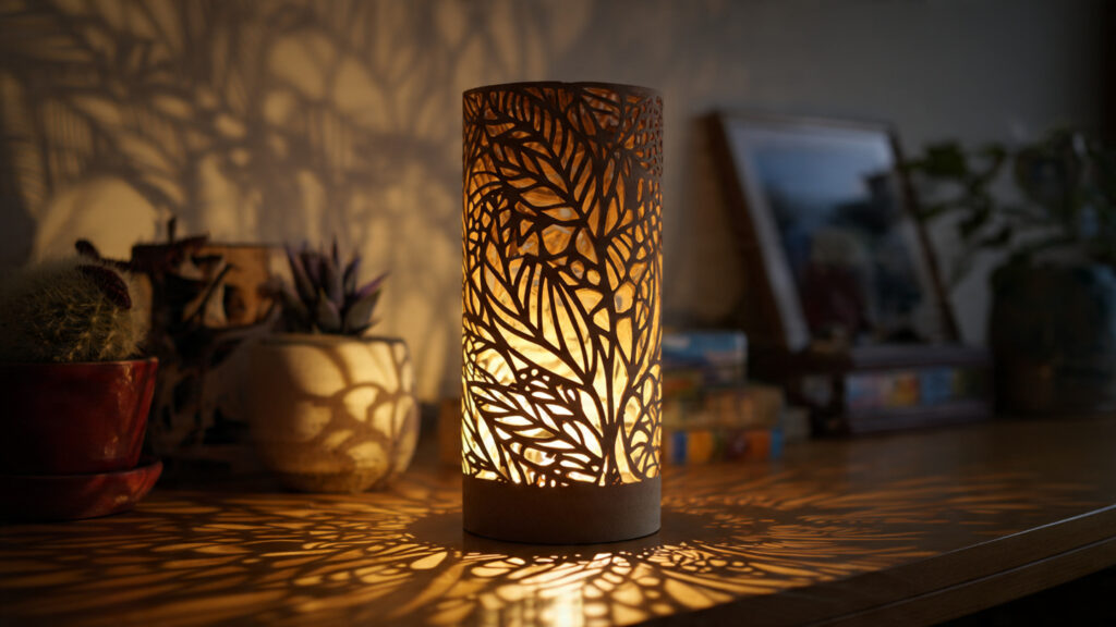 Creative Cardboard Crafts Ideas: 10 Cardboard Craft into Art handcrafted cardboard lamp with intricate cut patt