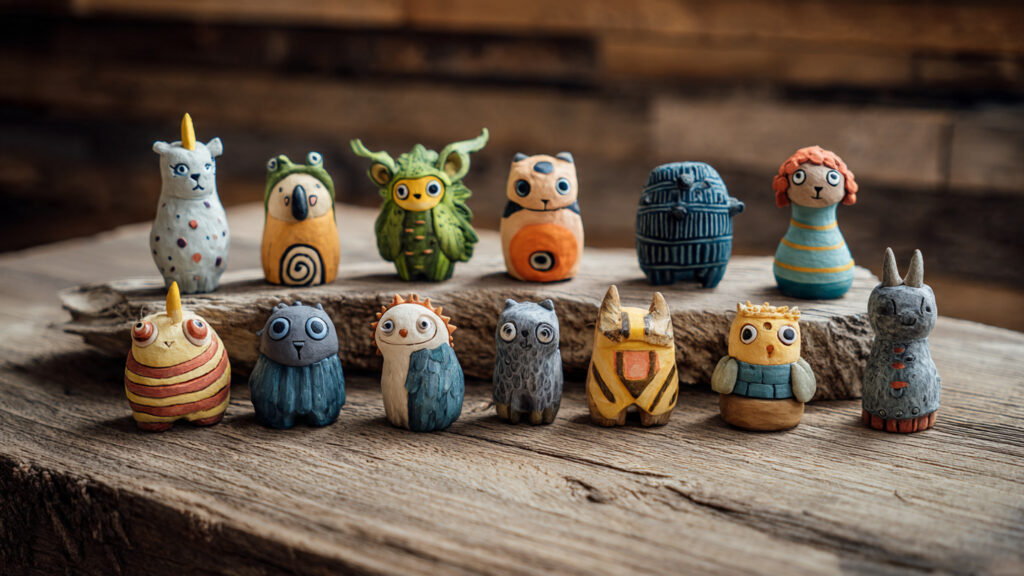 Creative Craft Ideas to Try at Home in 2026 handcrafted clay mini sculptures arranged artistic
