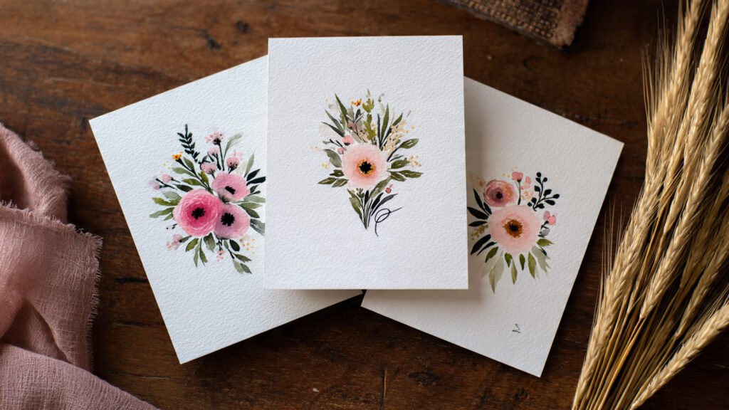Creative Craft Ideas to Try at Home in 2026 handmade greeting cards with floral art and modern (2)