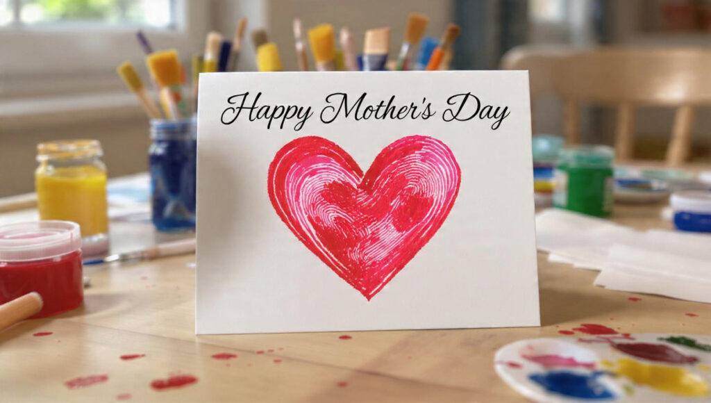 handmade mothers day card with happy mothers day h