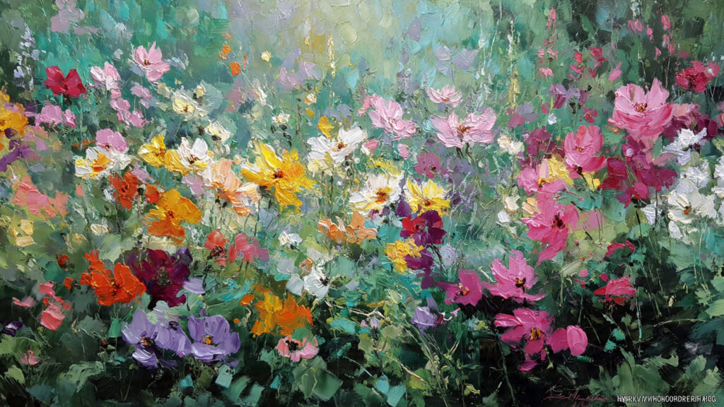 impressionist flower garden painting inspired by m