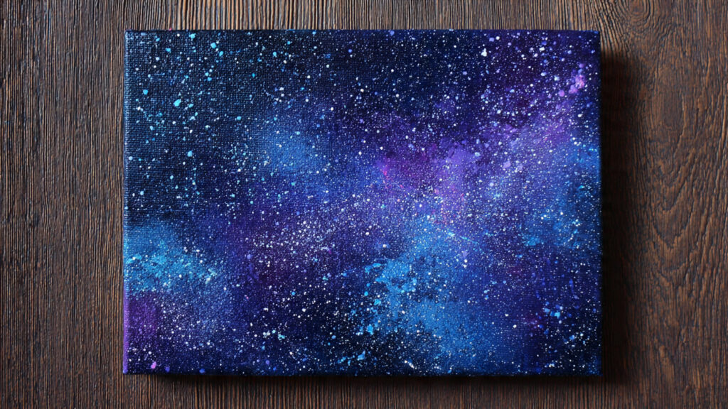 mini galaxy acrylic painting on mini canvas with s (1)
