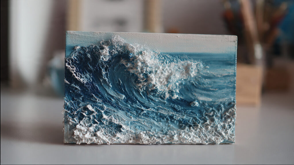 mini ocean wave acrylic art detailed white foam ae