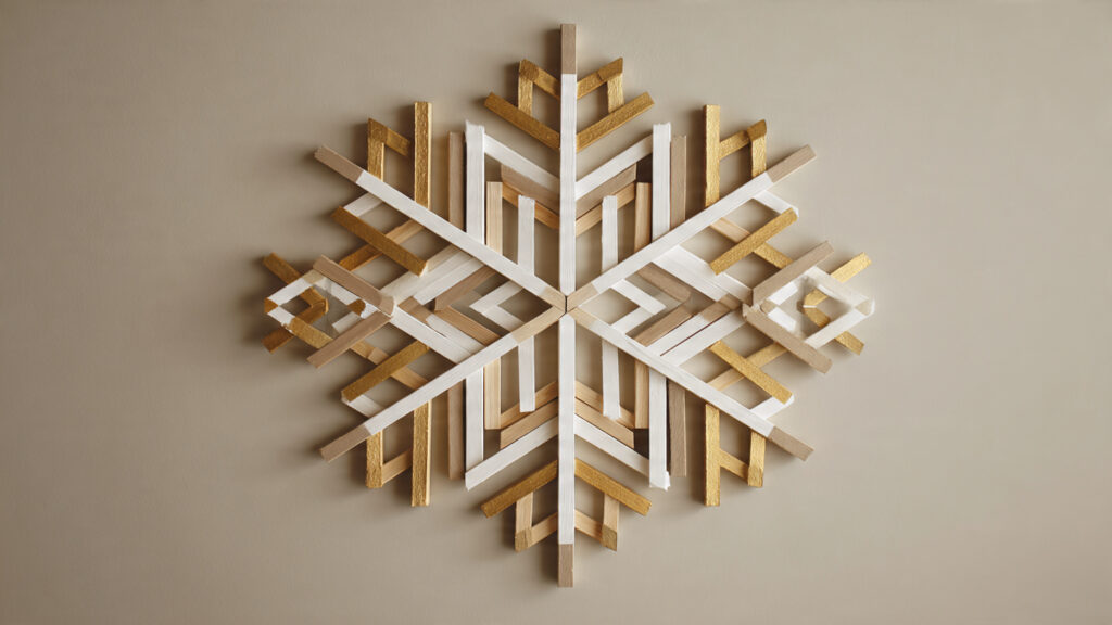 modern geometric popsicle stick wall art painted g