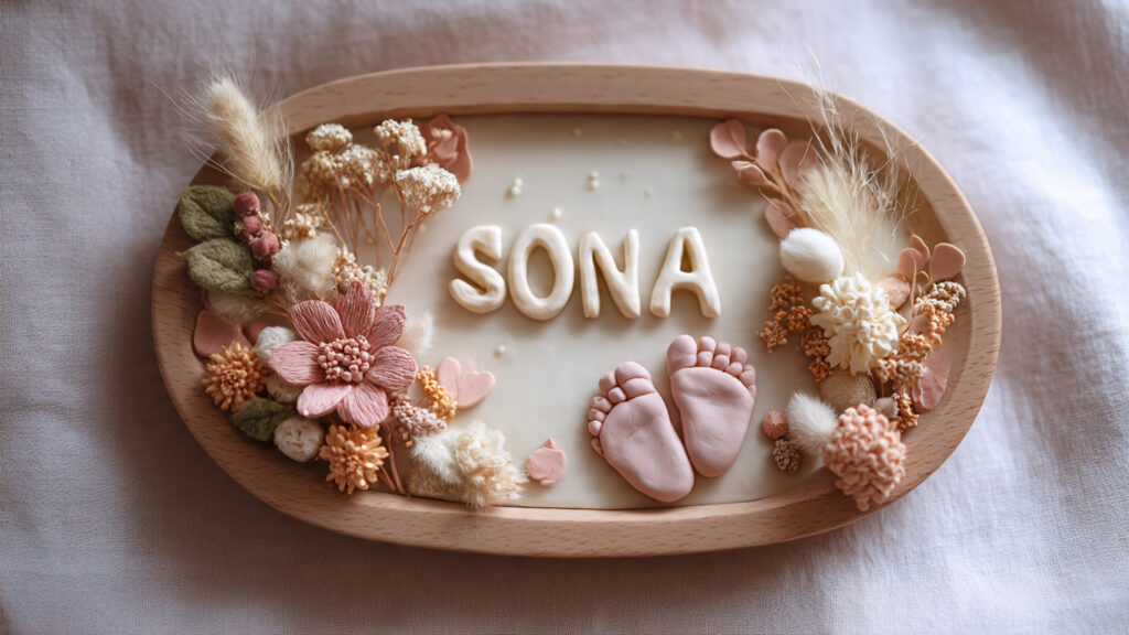 Creative Air Dry Clay DIY Ideas & Tips personalized clay name plaque handprint keepsake s