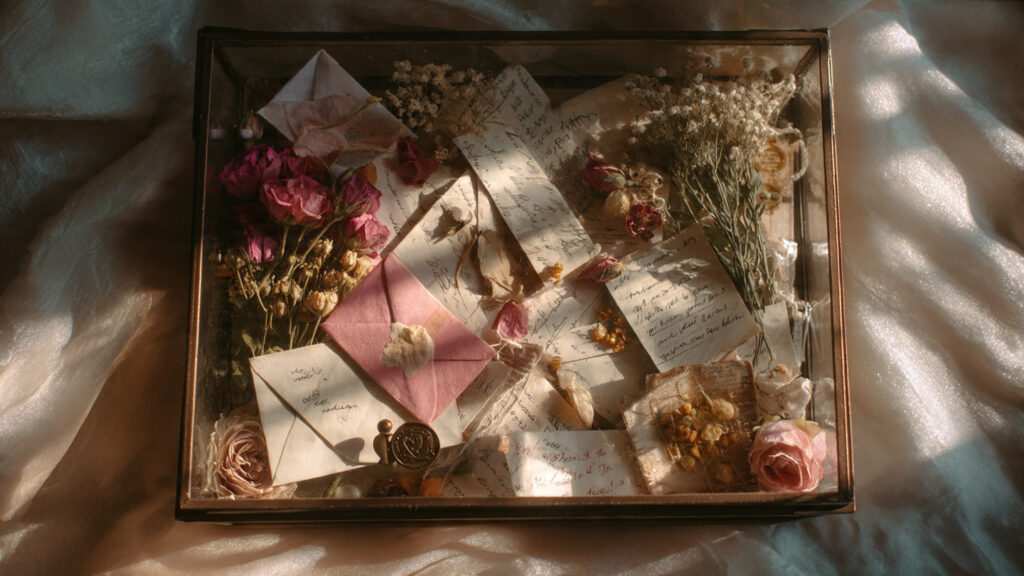 Love Letters Aesthetic Art & Craft Ideas romantic shadow box with love letters envelopes dr