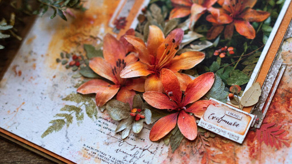 Creative Scrapbook Ideas for Artistic Memory Keeping seasonal scrapbook page with floral decorations wa