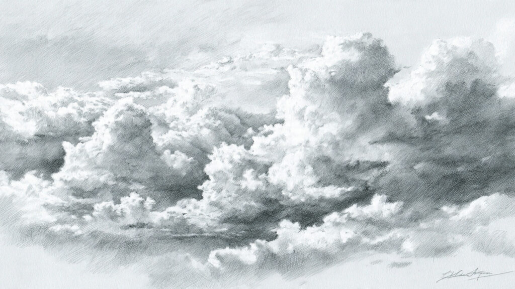 13 Simple Drawing Ideas Anyone Can Try Today simple cloud drawings in a peaceful sky soft penci