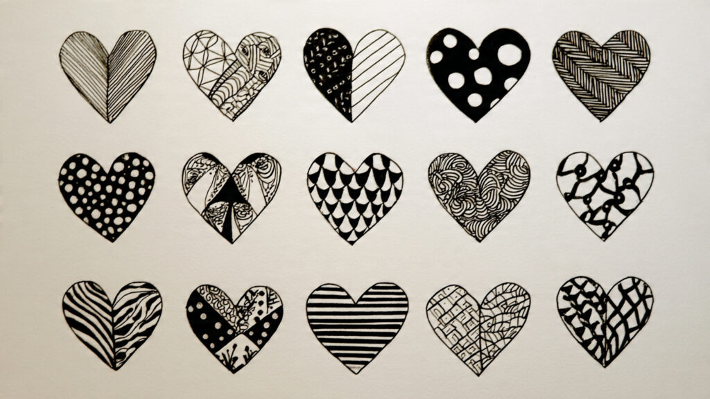 13 Simple Drawing Ideas Anyone Can Try Today simple heart drawings with creative patterns begin