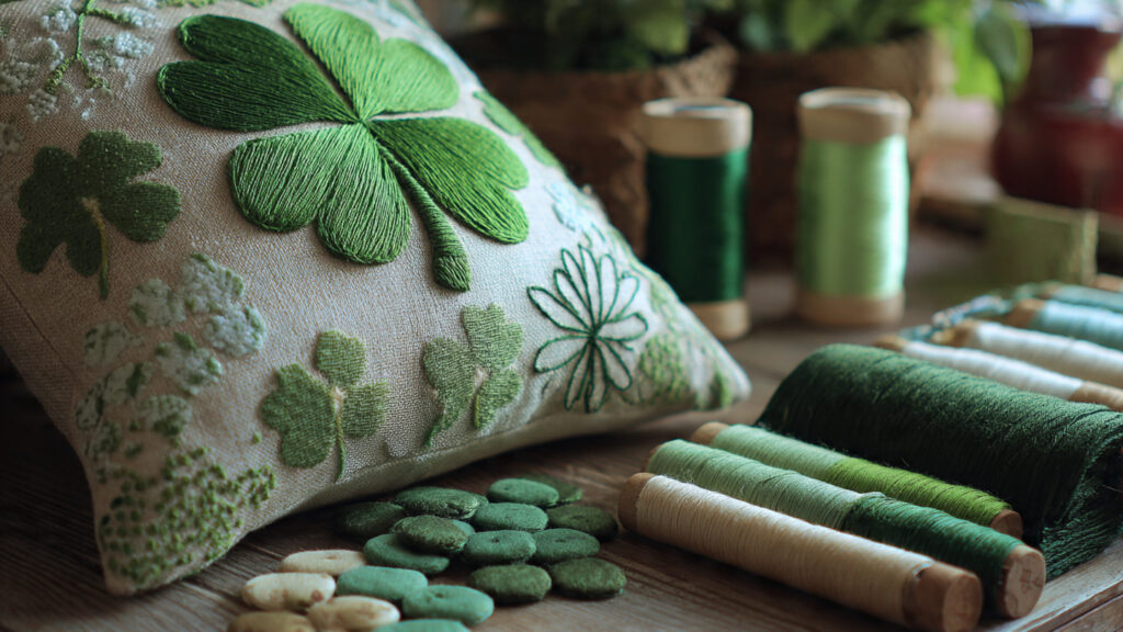 Creative St. Patrick’s Day Art & Craft Ideas For Celebration st patricks day fabric crafts embroidered shamrock
