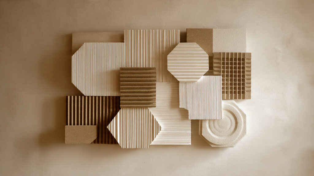 Creative Cardboard Crafts Ideas: 10 Cardboard Craft into Art textured cardboard wall art with layered geometric