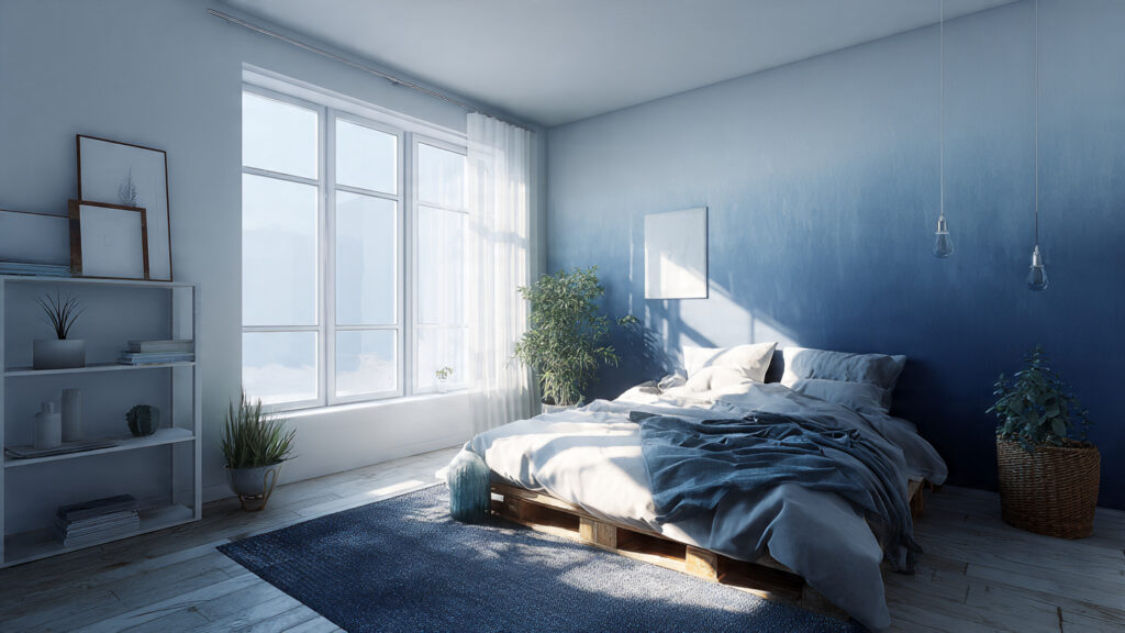 Stunning Wall Decor Painting: 13 Ideas to Transform Your Home a modern bedroom with an ombre gradient wall trans