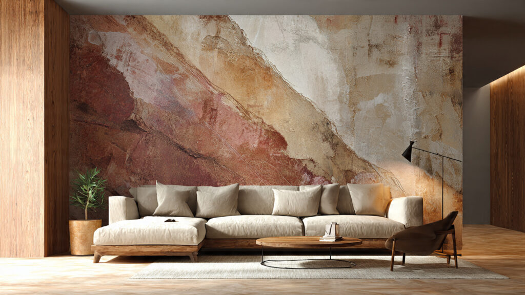 Stunning Wall Decor Painting: 13 Ideas to Transform Your Home a modern living room featuring an abstract texture