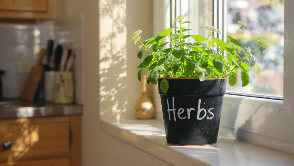 25 Creative Flower Pot Painting Ideas for DIY Garden Décor black chalkboard flower pot with handwritten herb