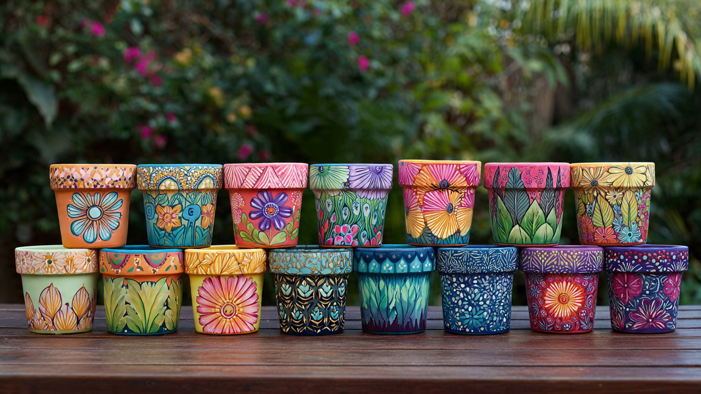 25 Creative Flower Pot Painting Ideas for DIY Garden Décor collection of beautifully hand painted flower pots