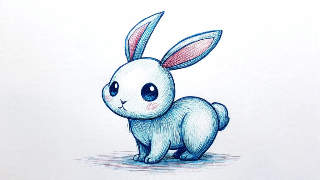 Adorable Cute Drawings for Kids 9: Fun & Easy Art Ideas cute bunny cartoon drawing for kids simple rabbit