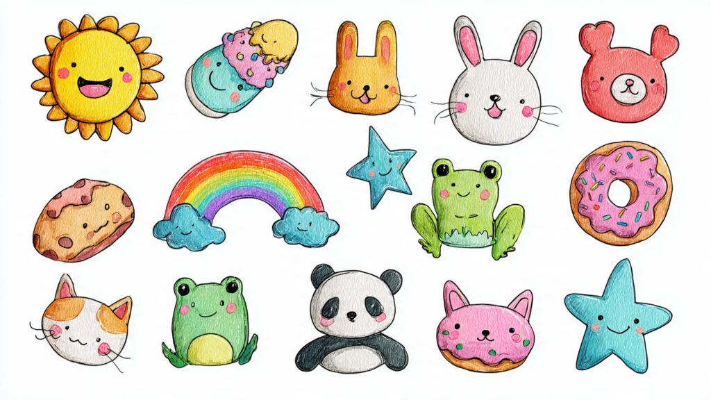 Adorable Cute Drawings for Kids 9: Fun & Easy Art Ideas cute drawings for kids collage adorable cartoon st