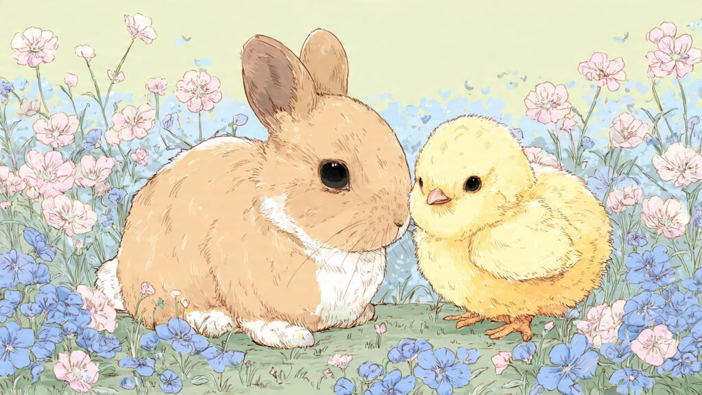Spring Drawing Ideas: Creative Inspiration for Seasonal Art cute spring animal drawing with bunny and baby chi