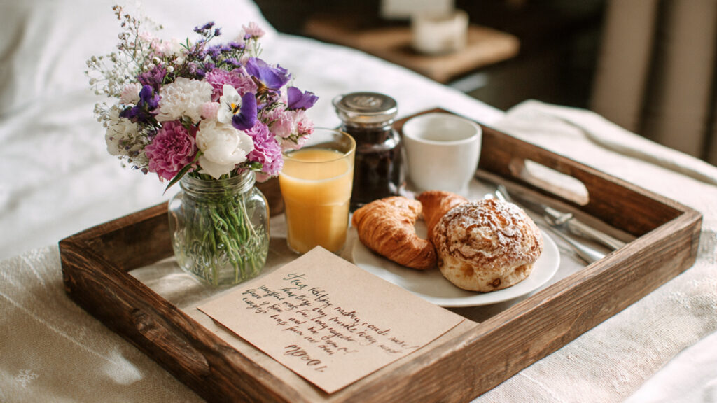 decorated breakfast tray with flowers and handwrit (1)