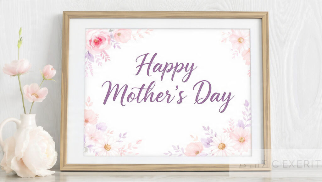 framed mothers day quote wall art with watercolor 