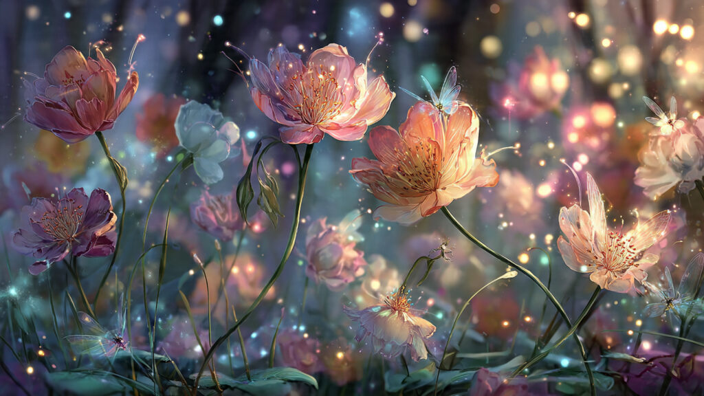 Spring Drawing Ideas: Creative Inspiration for Seasonal Art magical spring drawing with glowing flowers tiny f