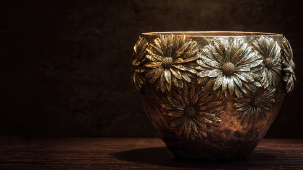 25 Creative Flower Pot Painting Ideas for DIY Garden Décor metallic bronze painted flower pot luxury interior