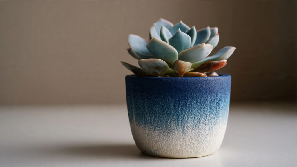 25 Creative Flower Pot Painting Ideas for DIY Garden Décor ombre painted flower pot transitioning from deep b