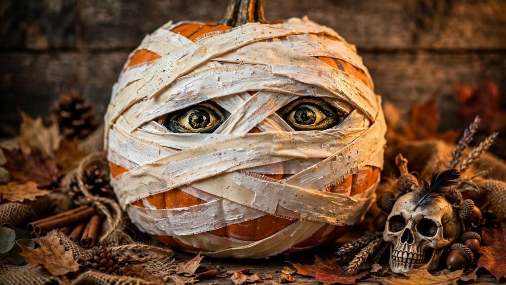 20 Pumpkin Painting Ideas for Halloween acrylic pumpkin mummy