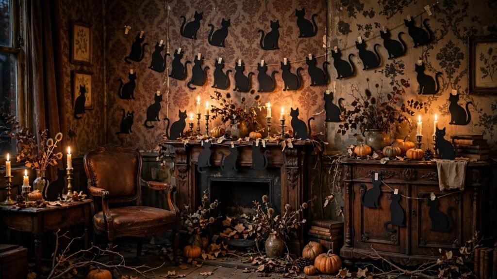 black cat victorian candlelight