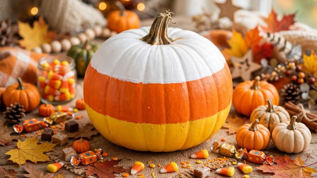 candy corn pumpkin craft
