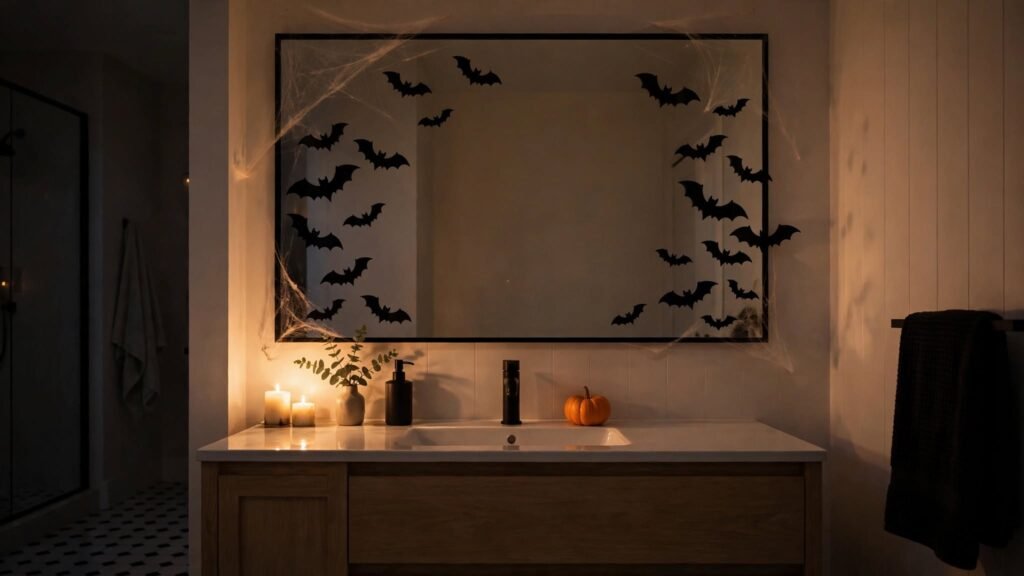 15 Easy & Simple Halloween Decor Ideas cozy candlelit bathroom