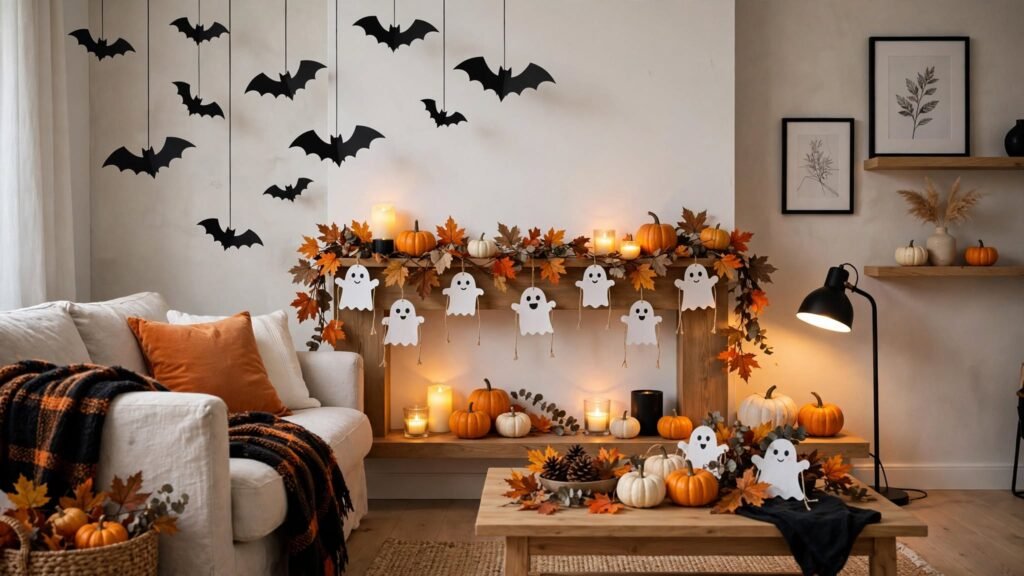 15 Easy & Simple Halloween Decor Ideas cozy halloween living room
