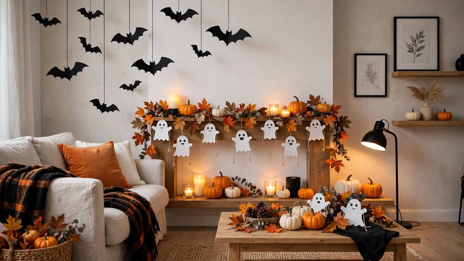 15 Easy & Simple Halloween Decor Ideas cozy halloween living room