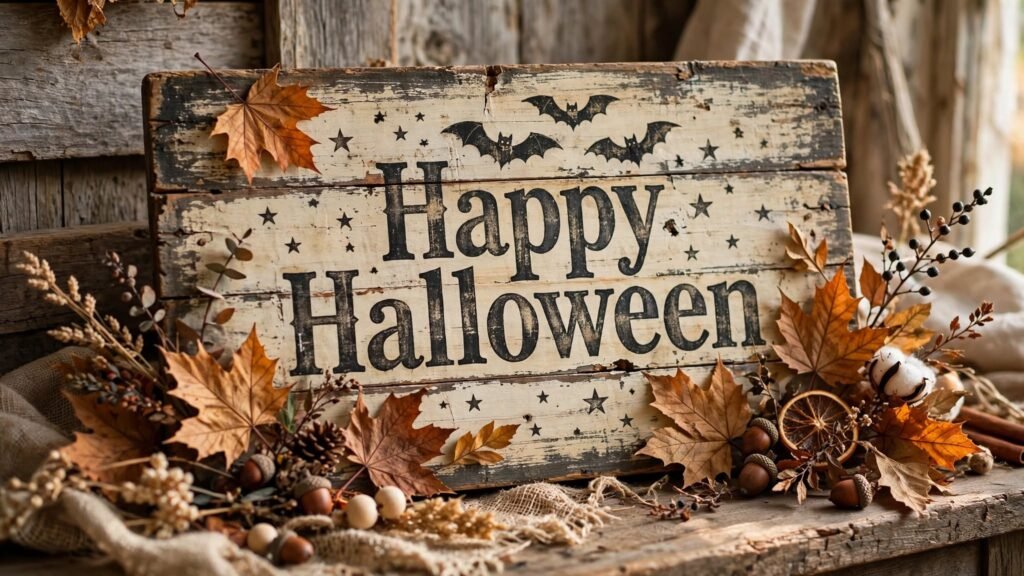 distressed halloween sign