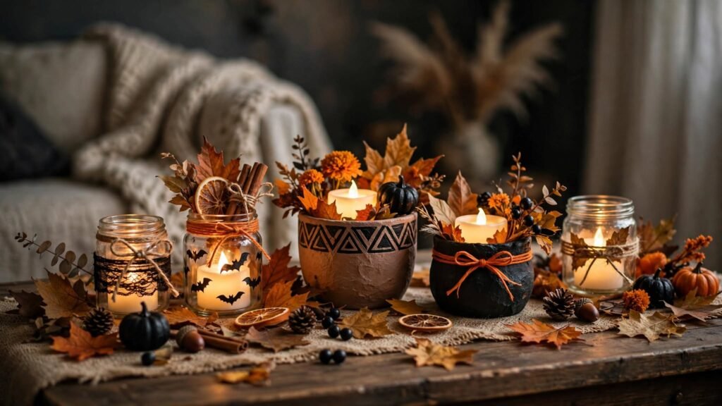 15 Easy & Simple Halloween Decor Ideas halloween candle holders