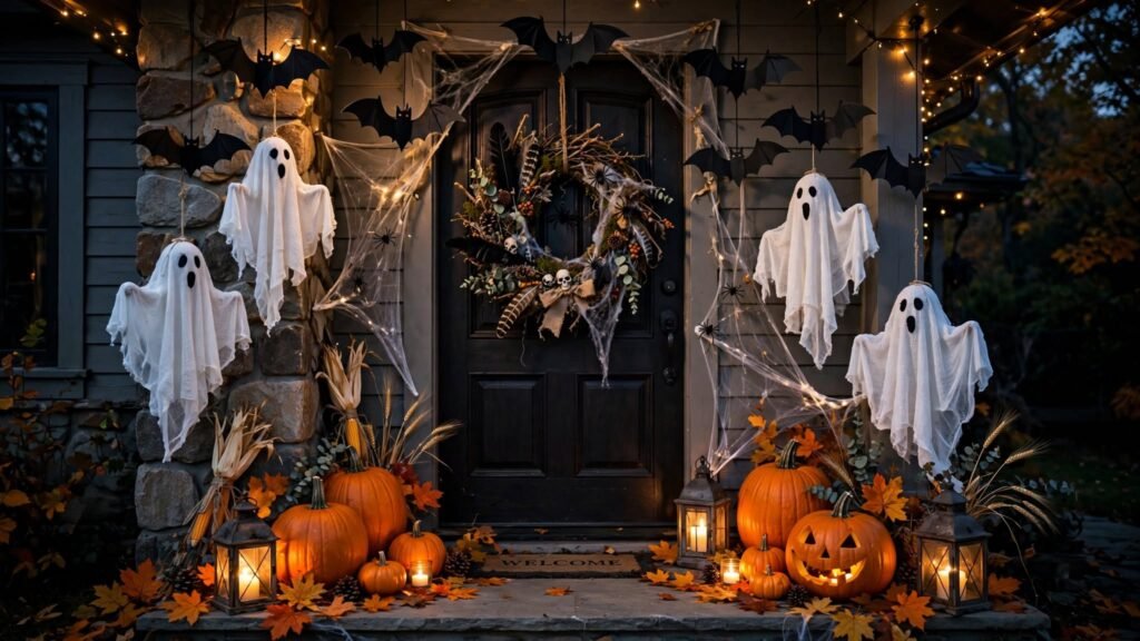halloween front doorway