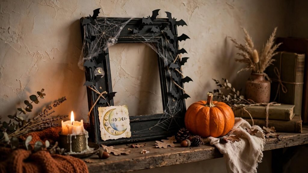 10 Simple Halloween to Transform Your Home halloween photo frame shelf