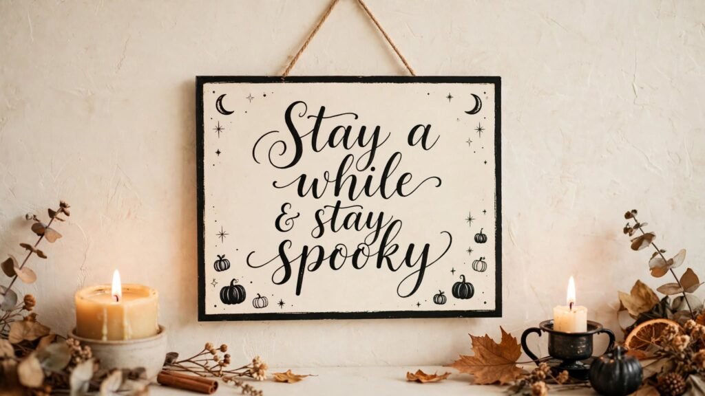 10 Simple Halloween to Transform Your Home minimalist halloween sign