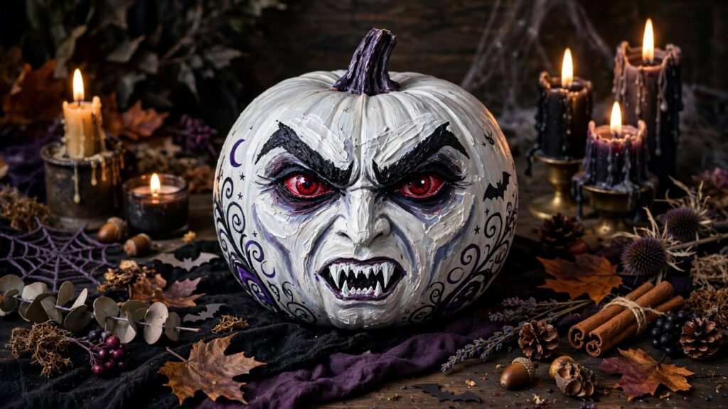 20 Pumpkin Painting Ideas for Halloween vampire pumpkin craft