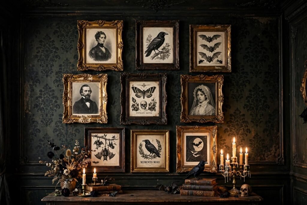 vintage halloween gallery wall