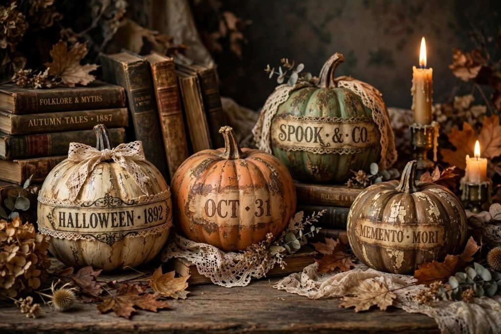 12 Easy Vintage Halloween Decorations vintage halloween pumpkins
