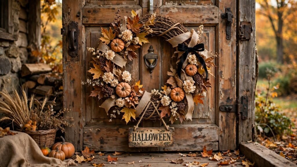 vintage halloween wreath